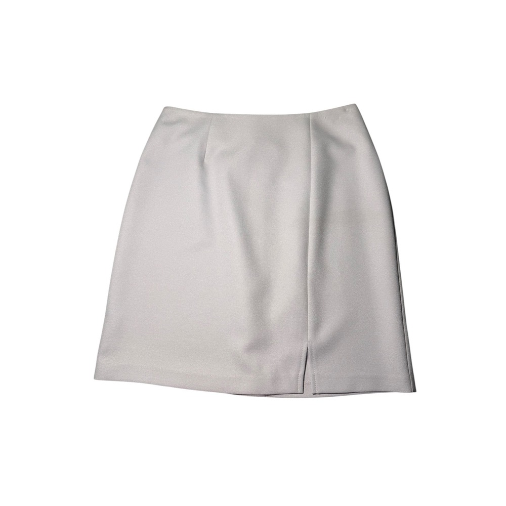 Ecru Vintage Lavender Grey Mini Skirt Front Slit A-Line Back Zip Size M 29 Waist